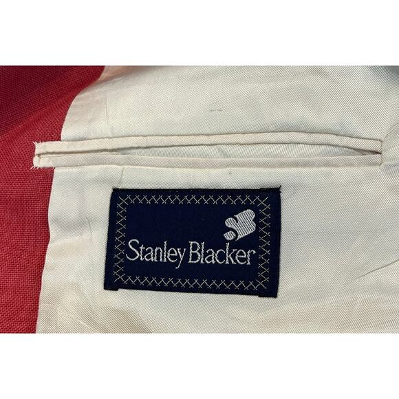 8-15 STANLEY BLACKER Men's Single Breasted Blazer Salmon Size 40R - Picture 7 of 10